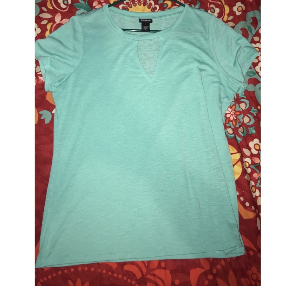 Torrid Pool Blue Tee with Cutout